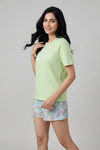 Zivame Abstract Print Cotton Loungewear Short Set - Ice Water — thumbnail 3